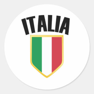 Adesivo Redondo Italia Crest Itália Flag