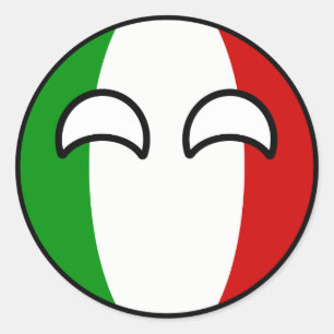 Adesivo Redondo Italia Geeky de tensão engraçada Countryball