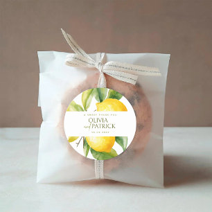 Adesivo Redondo Itália Grécia Limão Mediterrâneo Casamento Vibrant