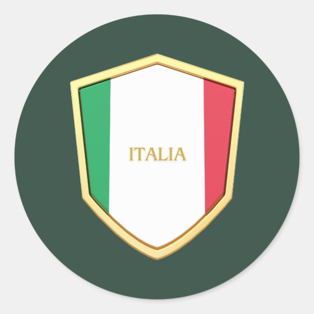 Adesivo Redondo Italia Shield Soccer Futebol Fan (Frente)