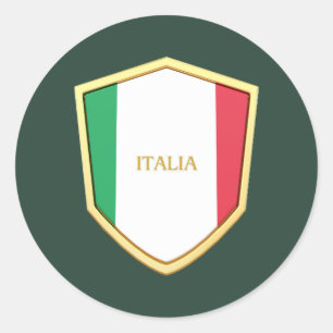 Adesivo Redondo Italia Shield Soccer Futebol Fan