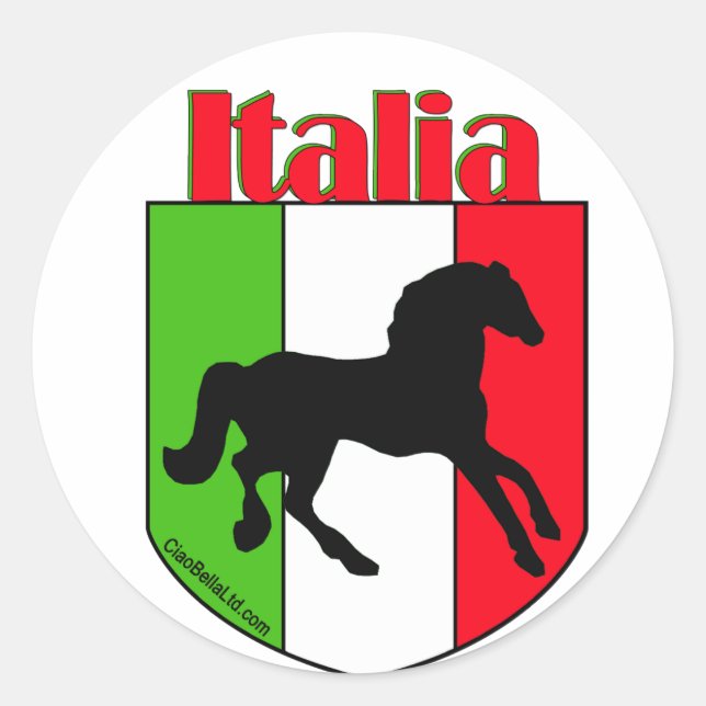 Adesivo Redondo Italia Stallion Crest (Frente)