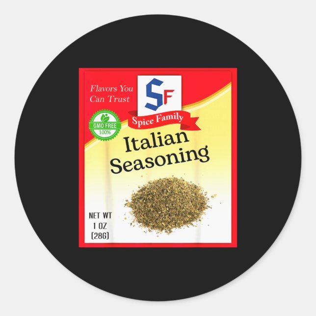 Adesivo Redondo Italian Seasoning Sce Group Costume Family Matchin (Frente)
