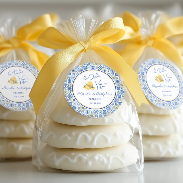 Adesivo Redondo Italian Tiles La Dolce Vita Destination Wedding  (Criador carregado)