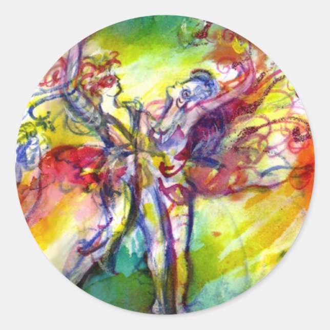 Adesivo Redondo ITALIANO CARNIVAL / Dança,Música,Teatro (Frente)