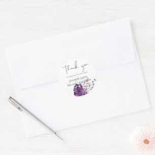 Adesivo Redondo Item de casamento econômico com estampa floral esc