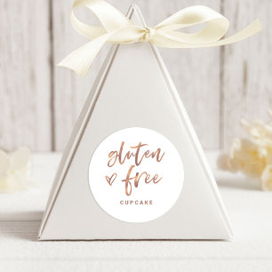 Adesivo Redondo Item Gratuito do Glúten Script e Coração Casual