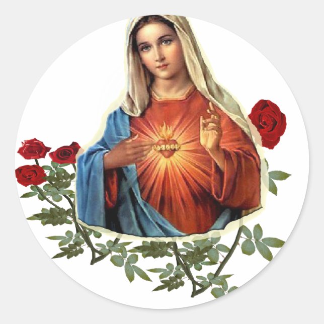 Adesivo Redondo Itens de Presente da Mãe Mary (Frente)