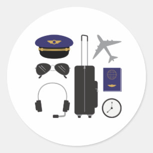 Adesivo Redondo Itens do piloto