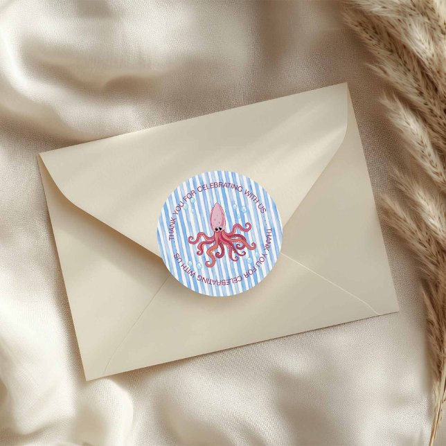 Adesivo Redondo It's a Boy Under the Sea thank you (Criador carregado)