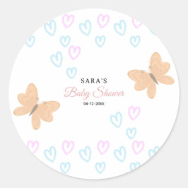 Adesivo Redondo It's a Girl Cute handdrawn school watercolor Baby 