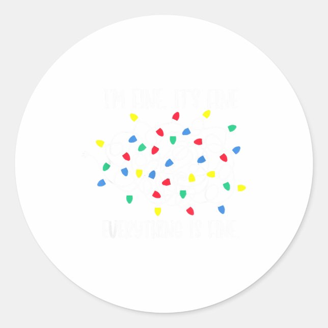 Adesivo Redondo It's Fine I'm Fine Everything Is Fine Funny Christ (Frente)