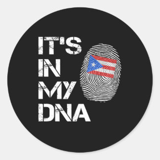 Adesivo Redondo Its in My DNA Puerto Rican  Flag