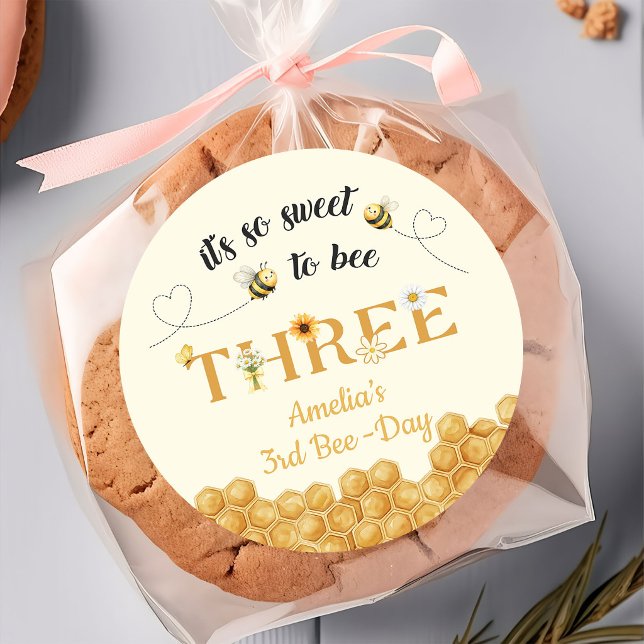 Adesivo Redondo It's So Sweet To Bee 3rd Birthday (Criador carregado)