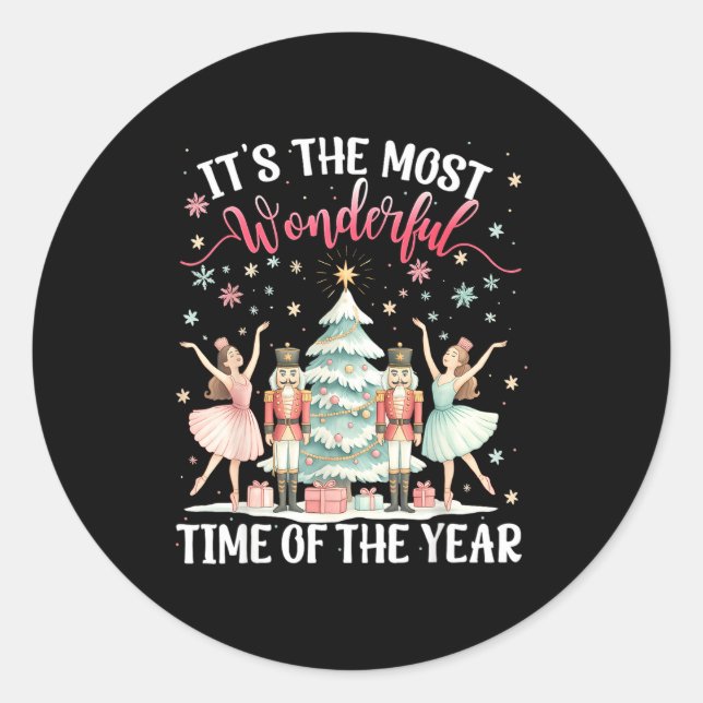 Adesivo Redondo It's The Most Wonderful Time Of The Year Nutcracke (Frente)