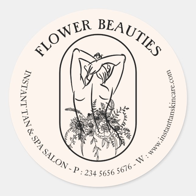 Adesivo Redondo Ivory Beige Beauty Feminine Tanning Body (Frente)