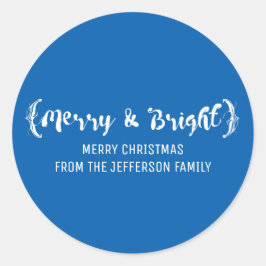 Adesivo Redondo Ivory Elegant Esboçou Feliz e Feriado Brilhante