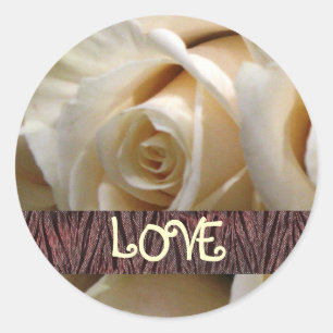 Adesivo Redondo Ivory Rosa Love Stickers