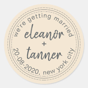 Adesivo Redondo Ivory Salve a data Envelope Seal