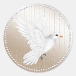 Adesivo Redondo Ivory Satin Pearl e Dove Wedker Sticker
