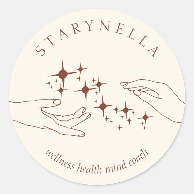 Adesivo Redondo Ivory Terracotta Terapia Energética Reiki (Frente)