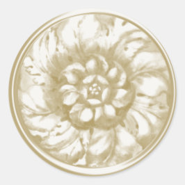 Adesivo Redondo Ivory Vintage Barroco Emboscada Olhar Selo