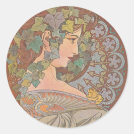 Adesivo Redondo Ivy - Alphonse Mucha