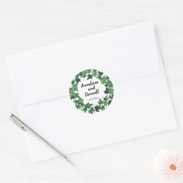 Adesivo Redondo Ivy Wedding (Envelope)