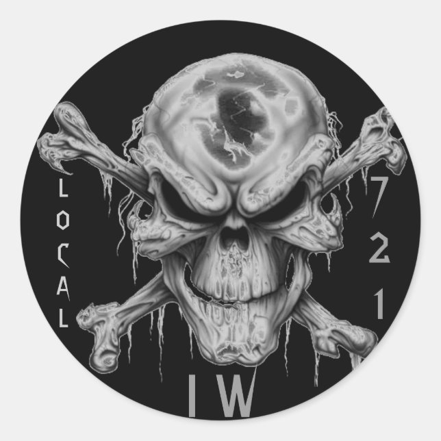 Adesivo Redondo IW SKULL & CrossBones, LOCAL, 721 (Frente)