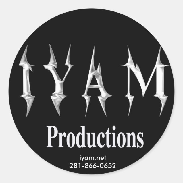 Adesivo Redondo IYAM Productions Sticker (Frente)