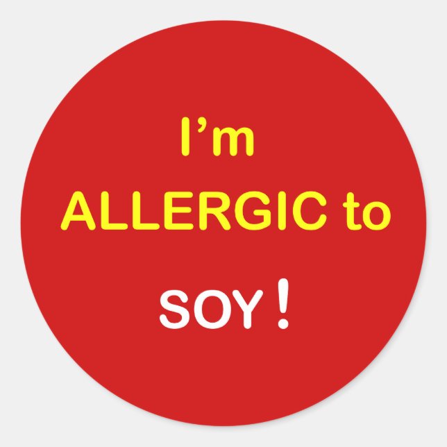 Adesivo Redondo j5 - Sou alérgico - SOY. (Frente)