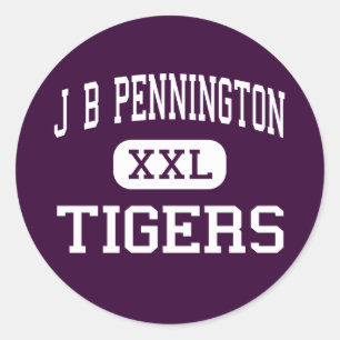 Adesivo Redondo J B Pennington - Tigres - Alto - Blountsville