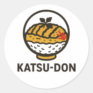 Adesivo Redondo j.comida Comida de conforto japonês: Katsu-Don