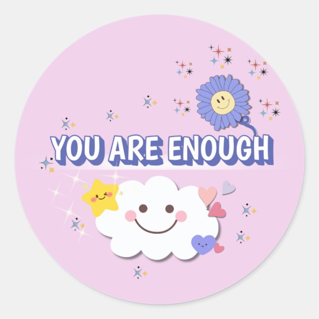 Adesivo Redondo Já Basta - Mensagem Positiva (Frente)