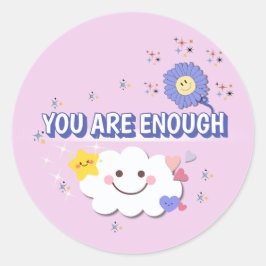 Adesivo Redondo Já Basta - Mensagem Positiva