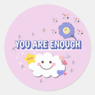 Adesivo Redondo Já Basta - Mensagem Positiva