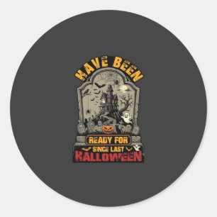 Adesivo Redondo Já Estiveram Prontos Halloween Casa Assombrada Láp
