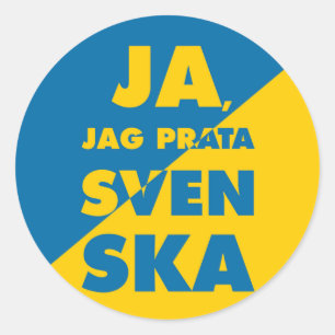 Adesivo Redondo Ja, Jag Prata Svenska, Yes i speak Swedish, circle