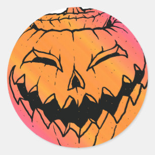 Adesivo Redondo Jack O Lantern