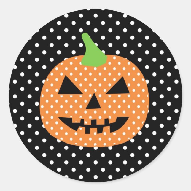 Adesivo Redondo Jack-O-Lantern Halloween Sticker (Frente)