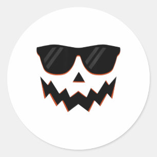 Adesivo Redondo Jack O Lantern Pumpkin Face Hallowen Costume Sungl