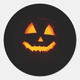 Adesivo Redondo Jack O Lanterna Iluminado