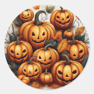Adesivo Redondo Jack O Lanterns