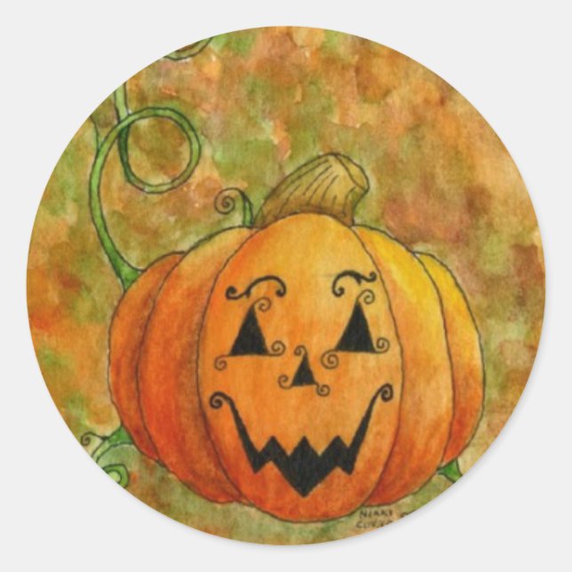 Adesivo Redondo Jack O'Lantern Sticker (Frente)