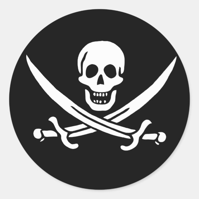 Adesivo Redondo Jack Rackham (Frente)