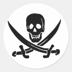 Adesivo Redondo Jack Rackham-Preto