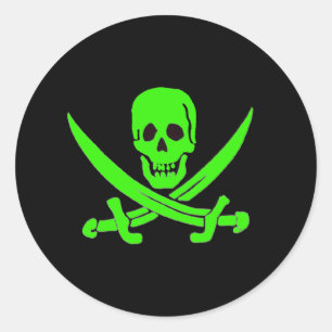 Adesivo Redondo Jack Rackham-Verde