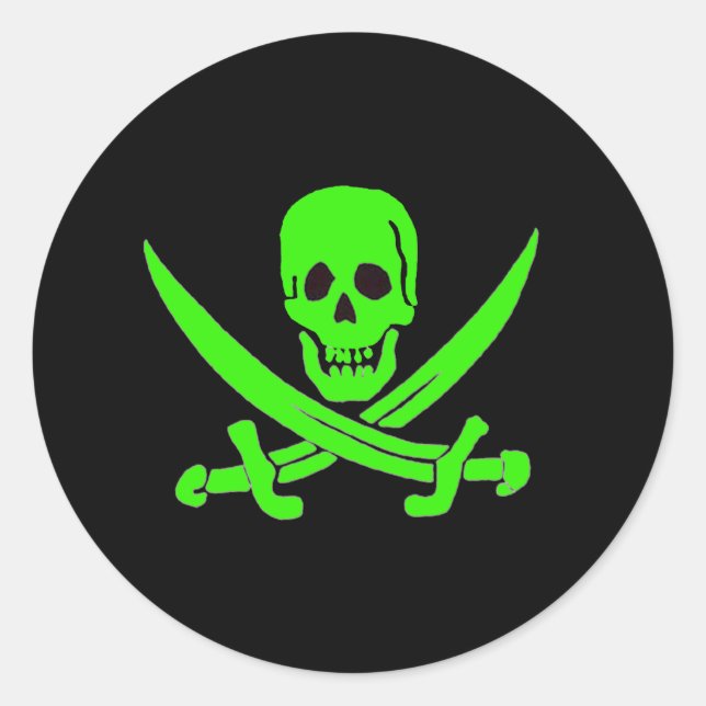 Adesivo Redondo Jack Rackham-Verde (Frente)