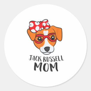 Adesivo Redondo Jack Russel Terrier Mãe Cachorro Jack Russell Mãe