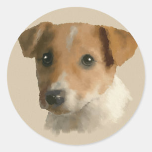 Adesivo Redondo Jack Russell Puppy